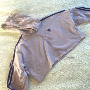 Purple Addidas cropped hoodie.